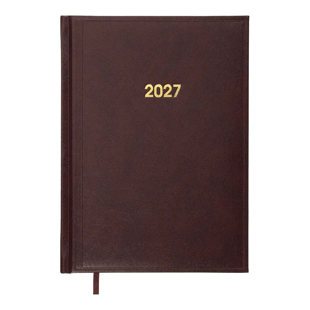 Щоденник датований 2027 Buromax Base з бумвінілу А5 336 сторінок бордовий BM.2108-13