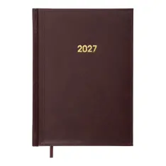 Щоденник датований 2027 Buromax Base з бумвінілу А5 336 сторінок бордовий BM.2108-13
