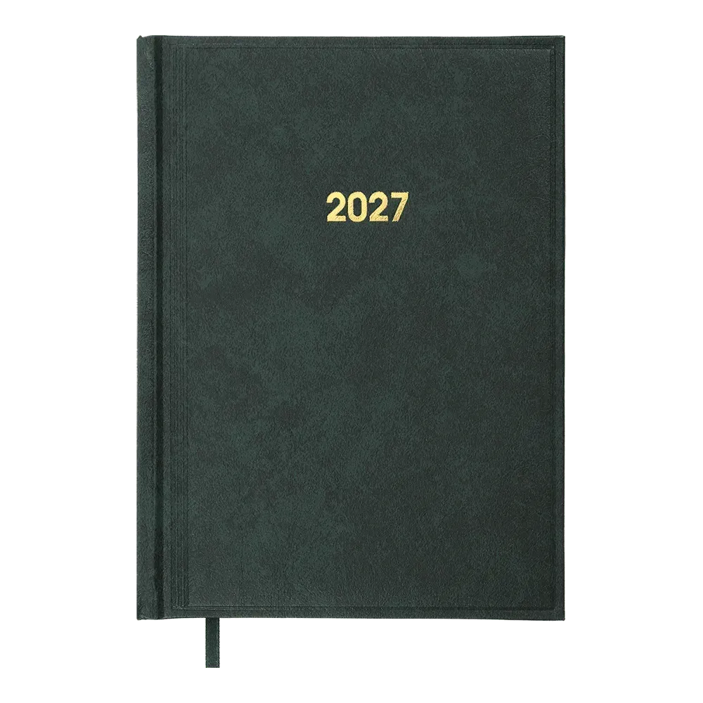 Щоденник датований 2027 Buromax Base з бумвінілу А5 336 сторінок зелений BM.2108-04