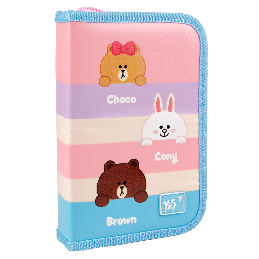 Пенал твердий одинарний з двома клапанами Yes HP-04 Line Friends 533585