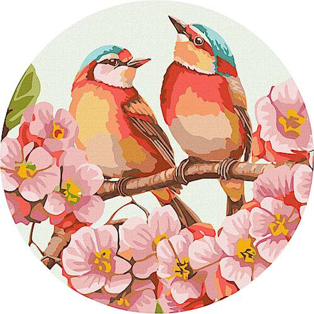 Ideyka Картина за номерами. Весняне цвітіння d33 см