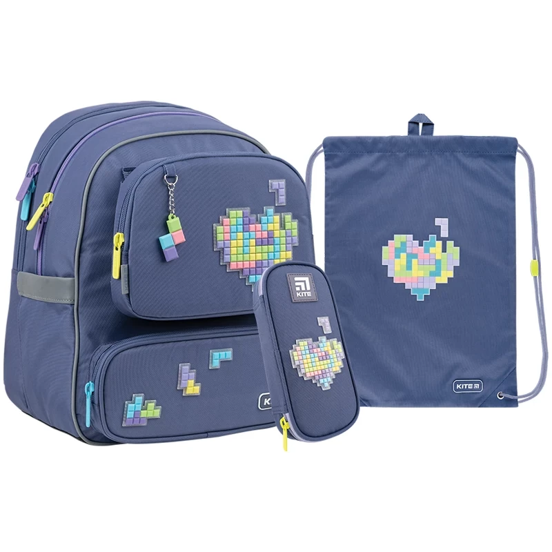 Шкільний набір Kite Education Tetris SET_K22-756S-1 (рюкзак, пенал, сумка)