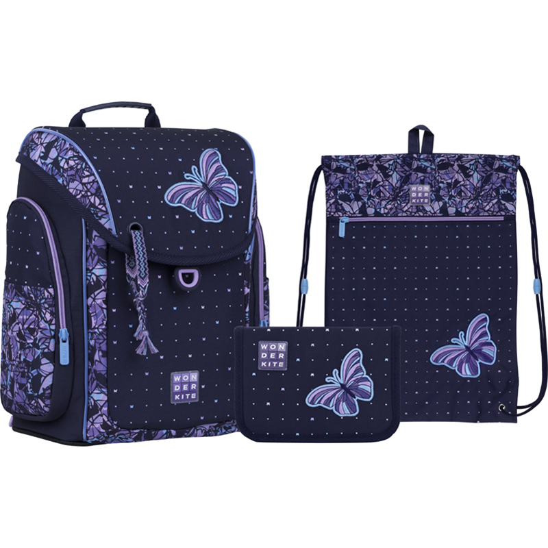Шкільний набір Wonder Kite Butterfly SET_WK22-583S-1 (рюкзак, пенал, сумка)