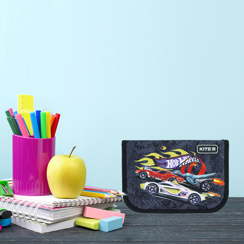 Пенал без наповнення Kite Hot Wheels HW24-621, 1 відділення, 1 відворот. Фото 6