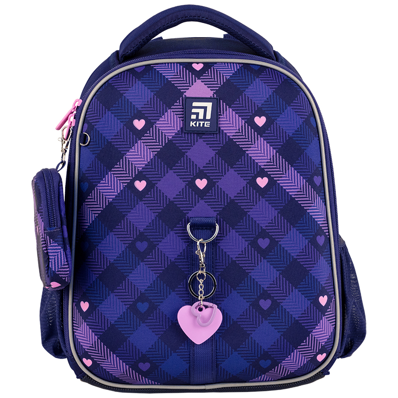 Рюкзак шкільний каркасний Kite Education Check and Hearts K24-555S-1. Фото 3