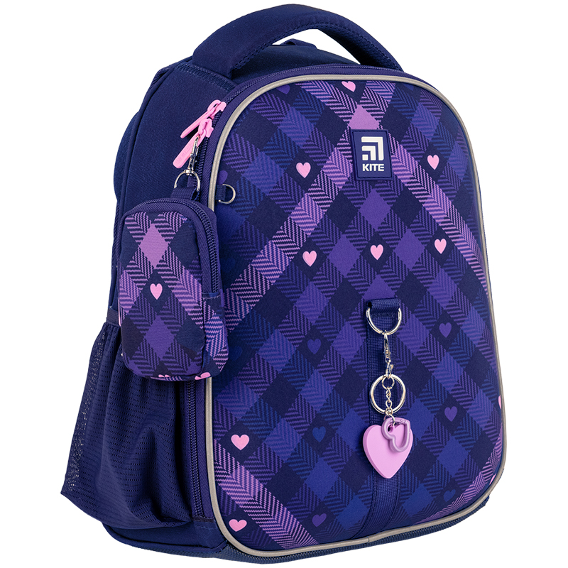 Рюкзак шкільний каркасний Kite Education Check and Hearts K24-555S-1. Фото 4