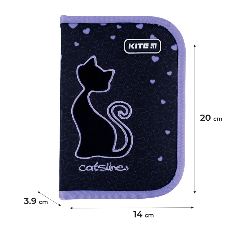 Пенал без наповнення Kite Catsline K24-621-3, 1 відділення, 1 відворот. Фото 2