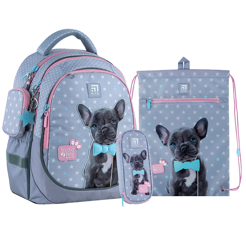Шкільний набір Kite Studio Pets SET_SP24-700M (рюкзак, пенал, сумка)