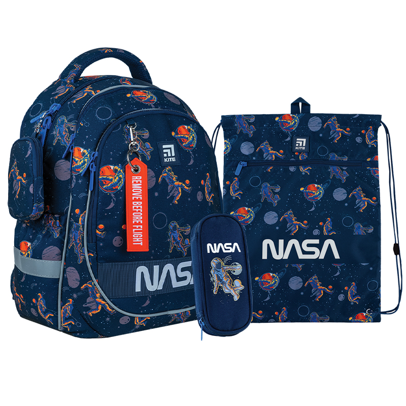 Шкільний набір Kite NASA SET_NS24-700M (рюкзак, пенал, сумка)