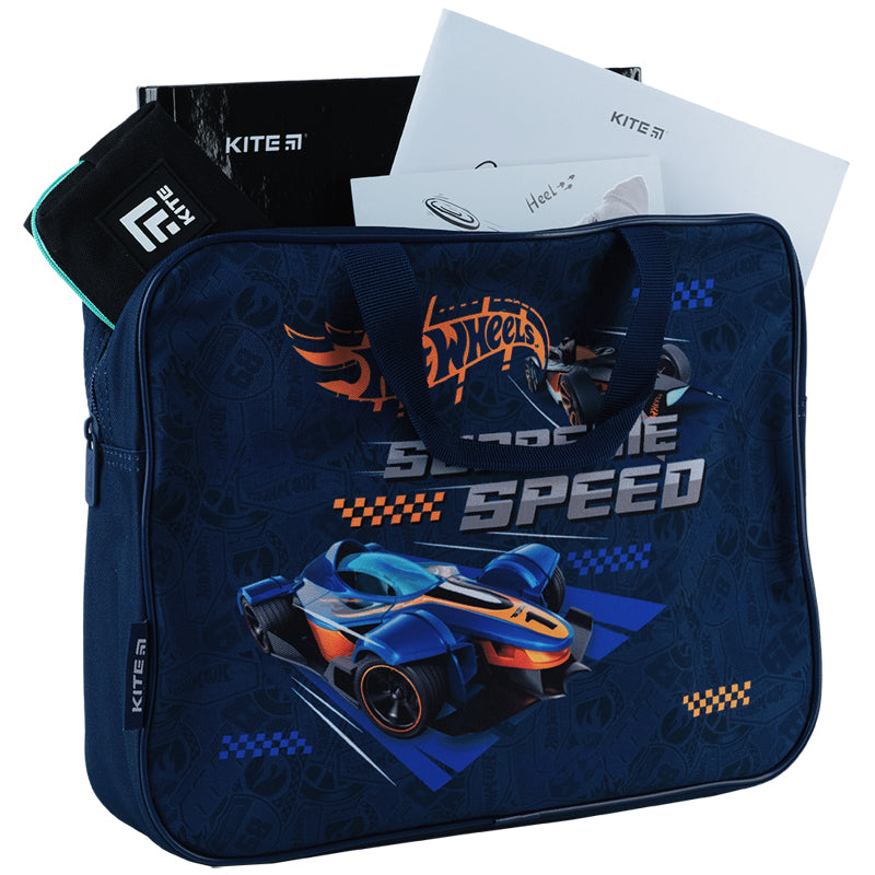 Шкільна текстильна сумка Kite Hot Wheels HW24-589, 1 відділення, A4. Фото 5