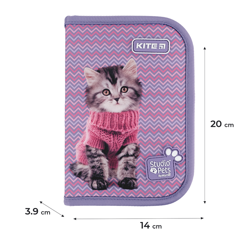 Пенал з наповненням Kite Studio Pets SP24-622H-1, 1 відділення, 2 відвороти. Фото 2