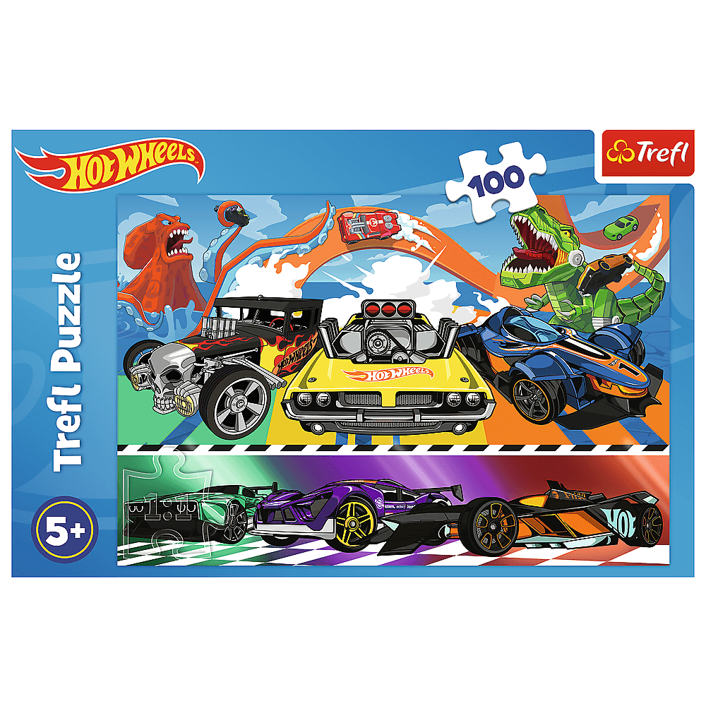 Пазли Trefl 100 елементів - Швидкісні авто, Hot Wheels 16466. Фото 3