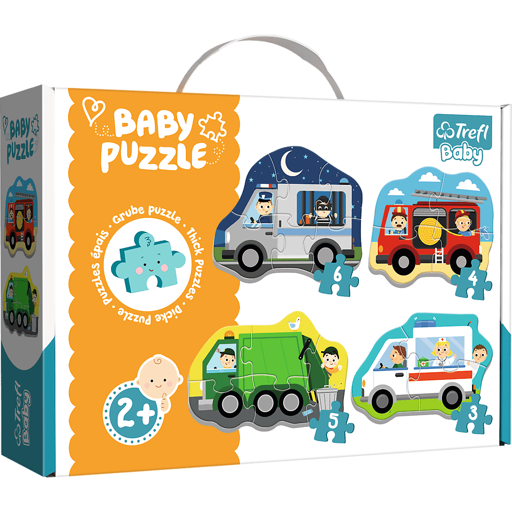 Пазли Trefl Baby Classic 18 елементів - Транспорт та професії 36071