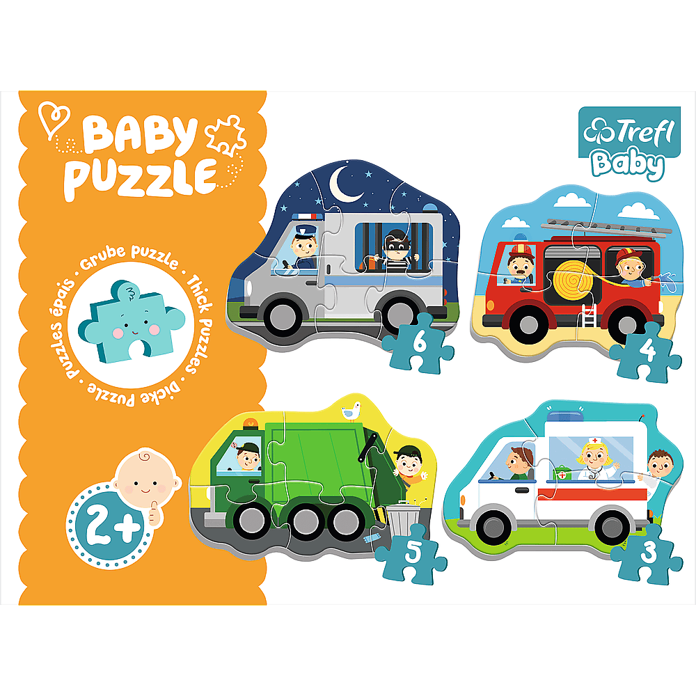 Пазли Trefl Baby Classic 18 елементів - Транспорт та професії 36071. Фото 2