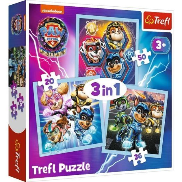 Пазли Trefl 3в1 - Могутня сила щенят, Щенячий патруль 34869