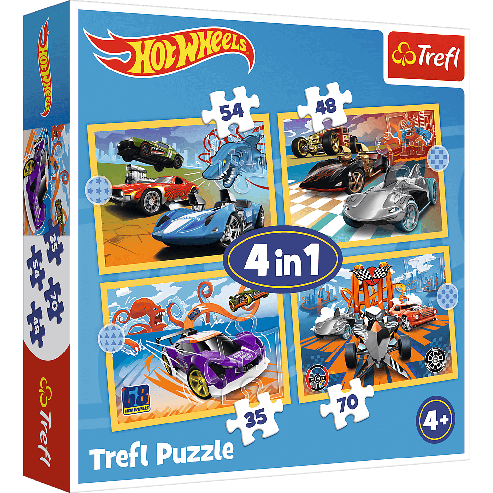 Пазли Trefl 4в1 - Супер авто, Hot Wheels 34627