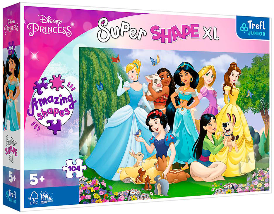 Пазли Trefl Супер форми 104 елементи XL - Принцеси у саду 50019