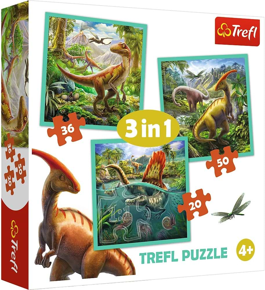 Пазли Trefl 3в1 - Планета динозаврів 34837