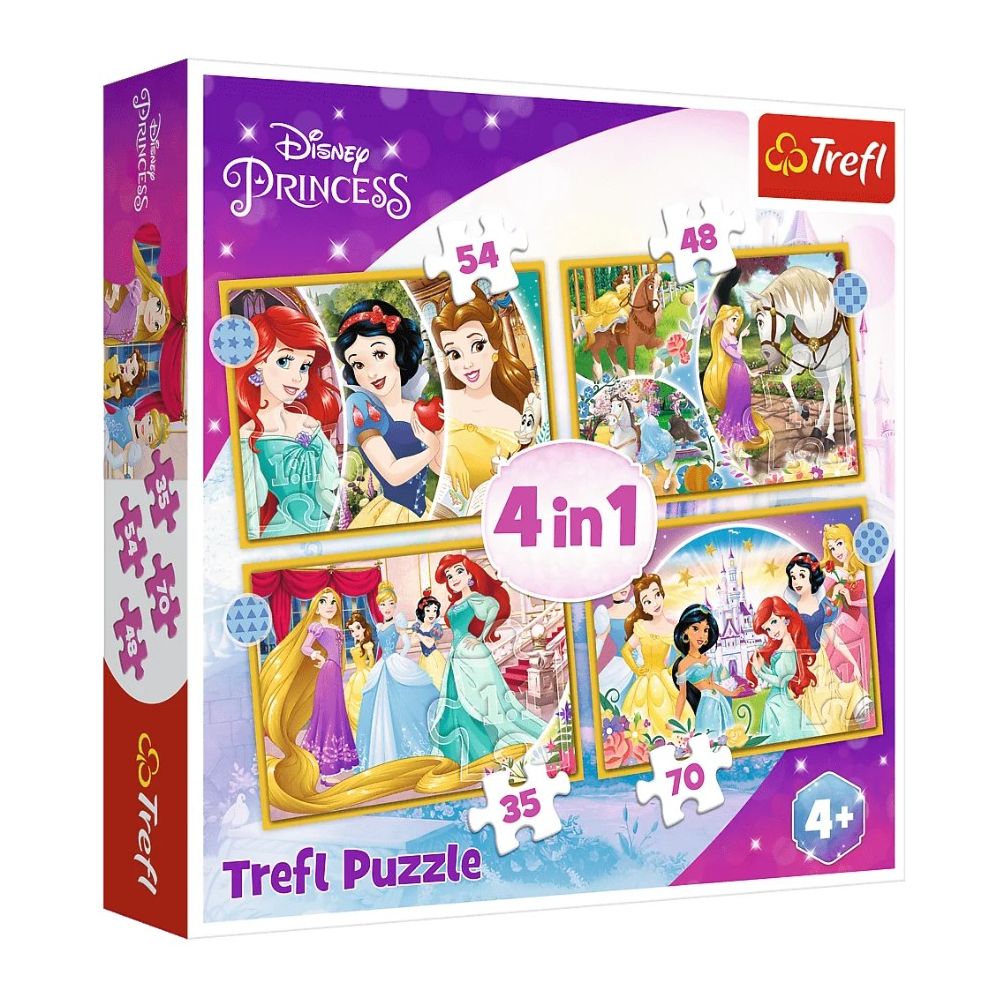 Пазли Trefl 4в1 - Щасливий день Disney Princess 34385